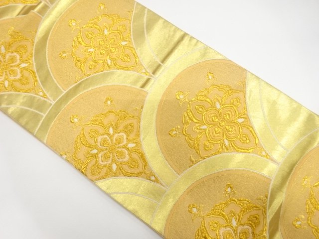 JAPANESE KIMONO / FLOWER / BLUE SEA WAVE PATTERN WEAVING FUKURO OBI